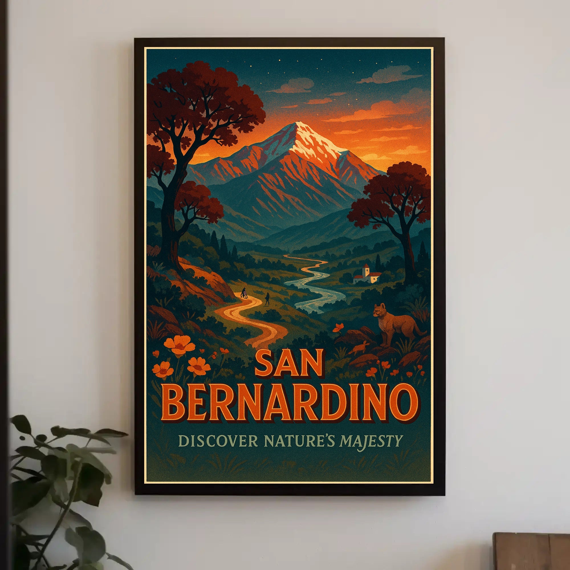 San Bernardino Nature Poster Vintage Travel Print