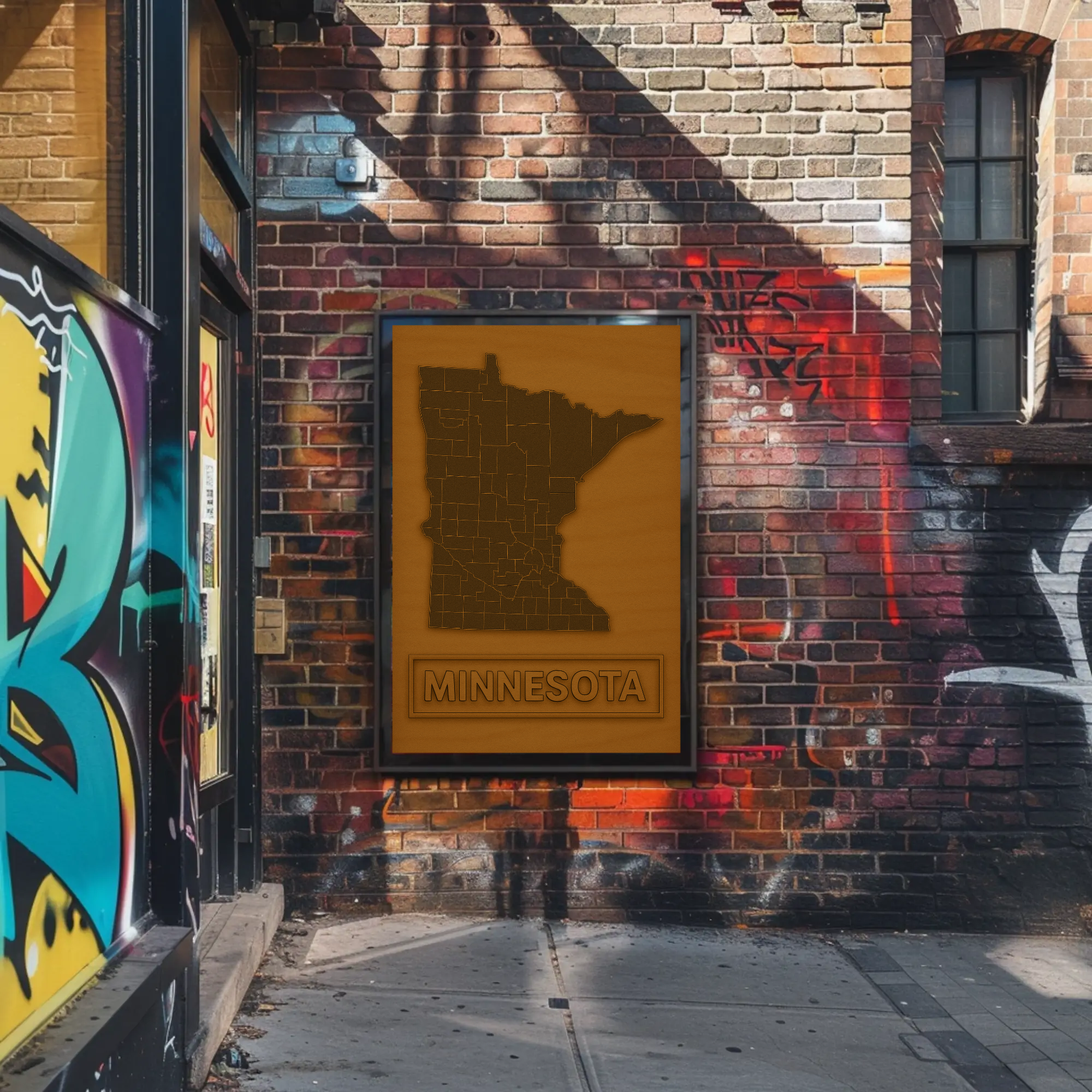 Minnesota State Map Minimalist Cultural Heritage Poster