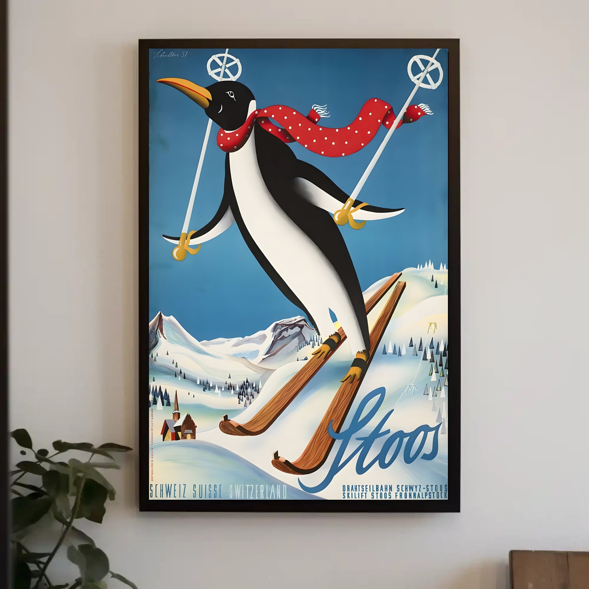 Stoos Skiing Adventure Poster PosterGoat
