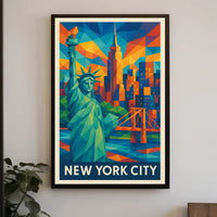 New York City Poster Modern Iconic Travel Wall Art