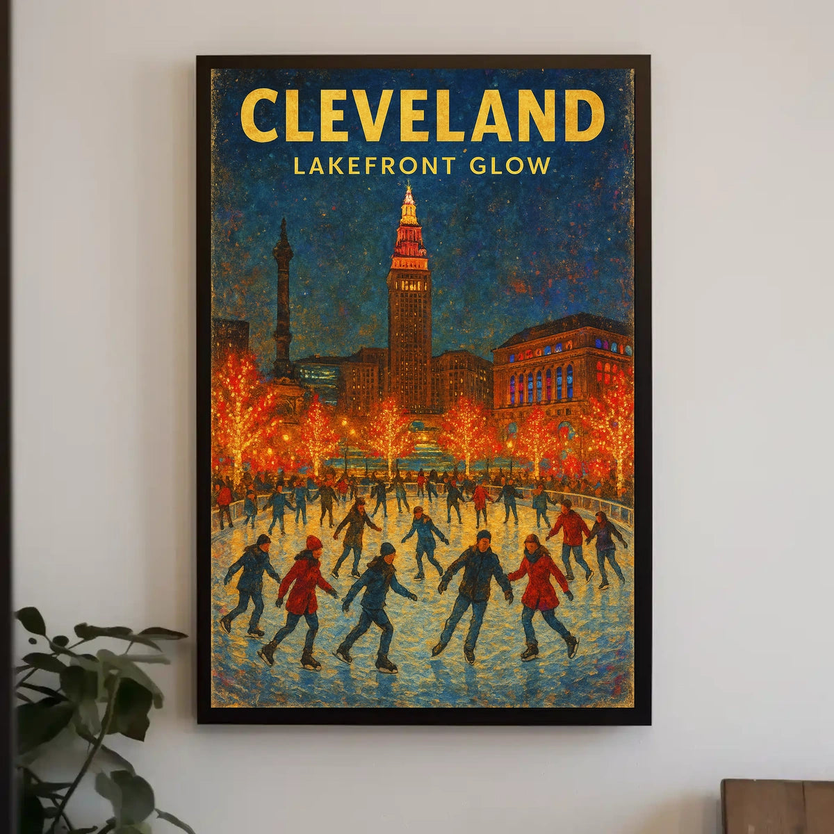 Cleveland Lakefront Glow Poster