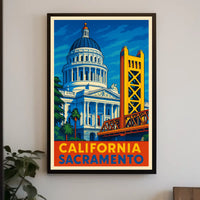 California Capitol And Tower Bridge Poster