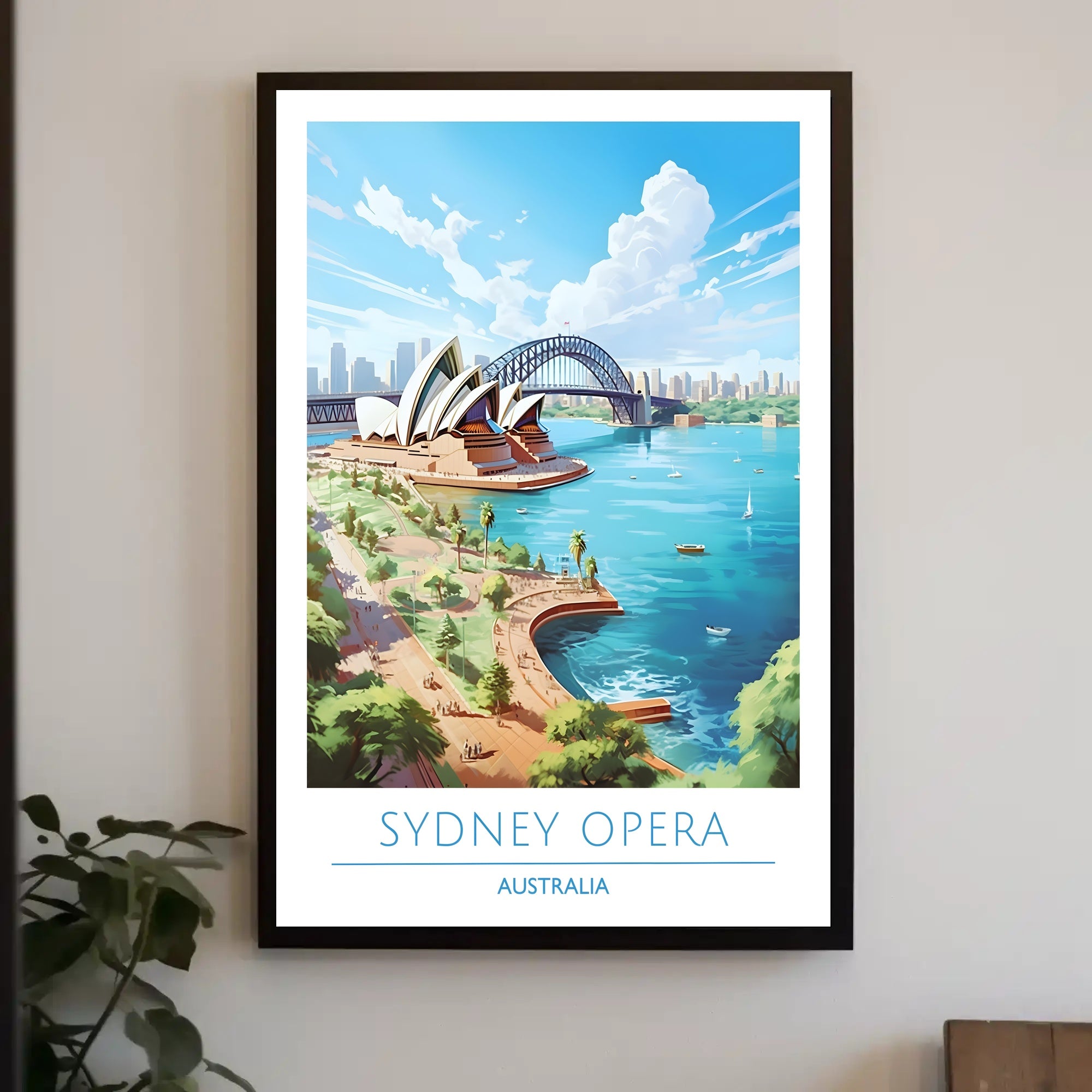 Sydney's Iconic Beauty: Opera House and Bridge Travel Poster
