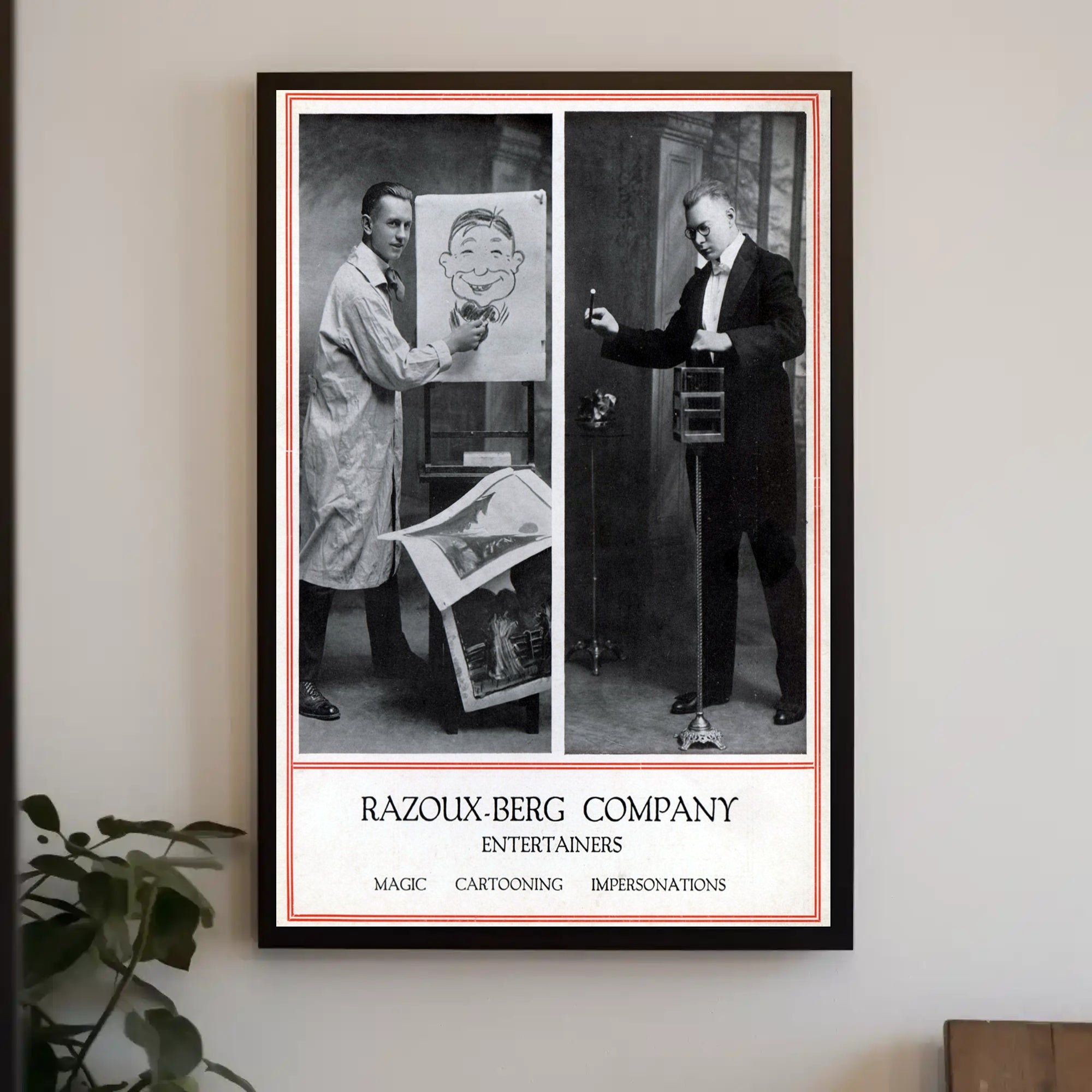 Early 20th-Century Entertainment Magic and Cartooning Poster