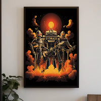 Robot Rock Revolution Cyberpunk Futurism Techno Poster