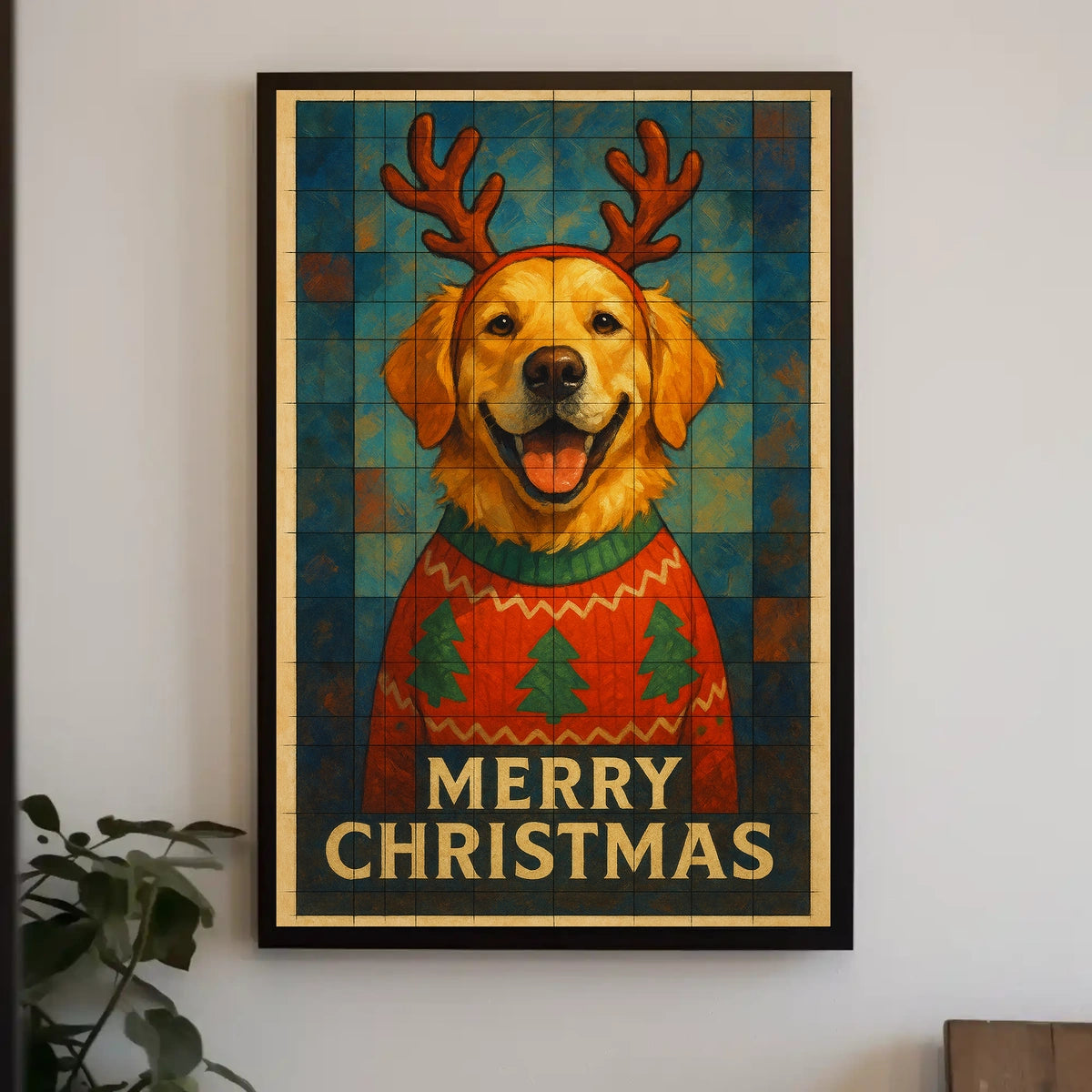 Festive Canine Cheer Poster