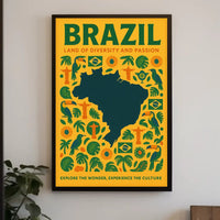 Brazil's Cultural Symbols Vibrant and Modern Poster PosterGoat