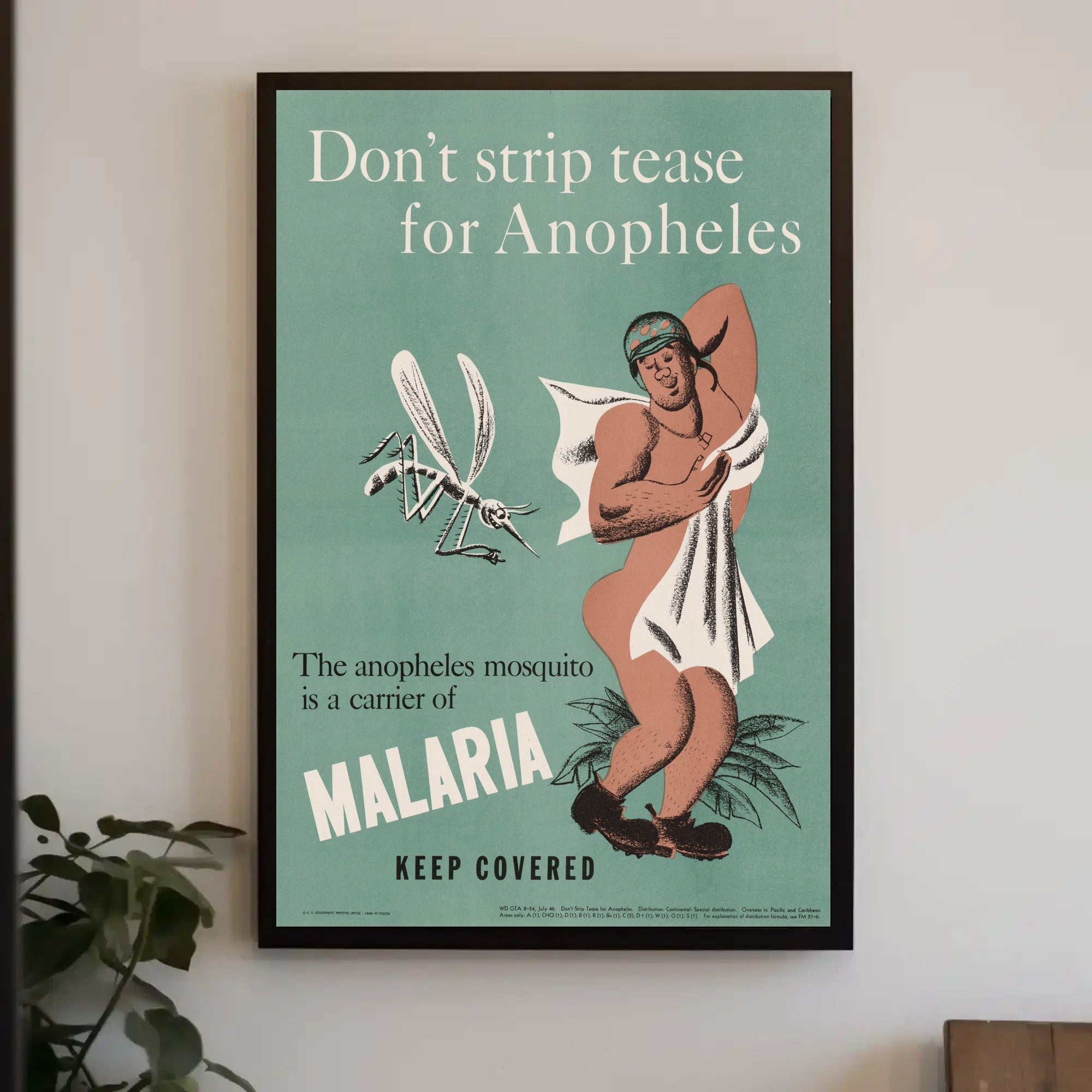 Malaria Prevention Humor: Vintage Educational Poster PosterGoat