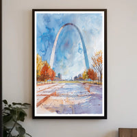 Gateway Arch in Autumn Poster PosterGoat