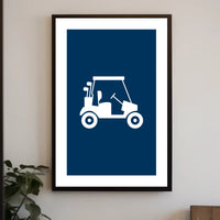 Silhouette Golf Cart Minimalist Art Sports Poster