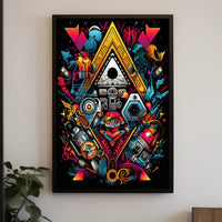 Futuristic Abstract Skull with Mechanical Elements Poster