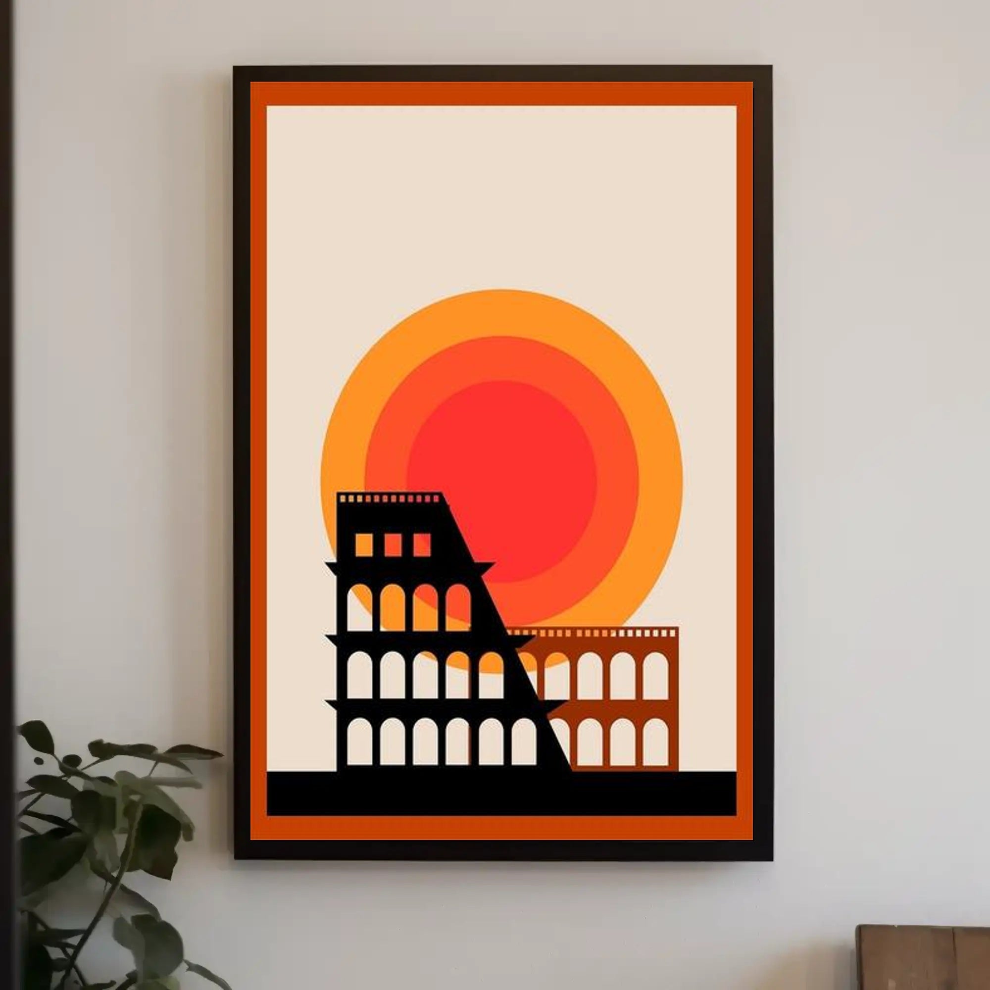 Modern Coliseum Silhouette Poster PosterGoat