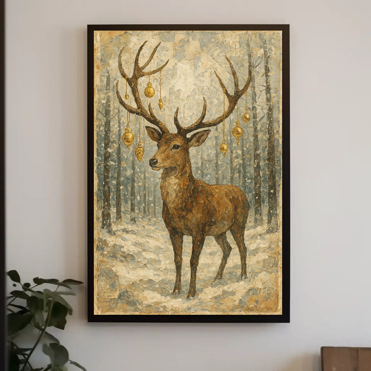 Winter Stag Nature And Landscape Photography Realism Art Poster