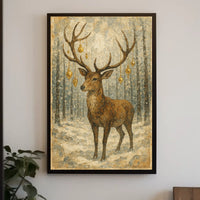 Winter Stag Nature And Landscape Photography Realism Art Poster