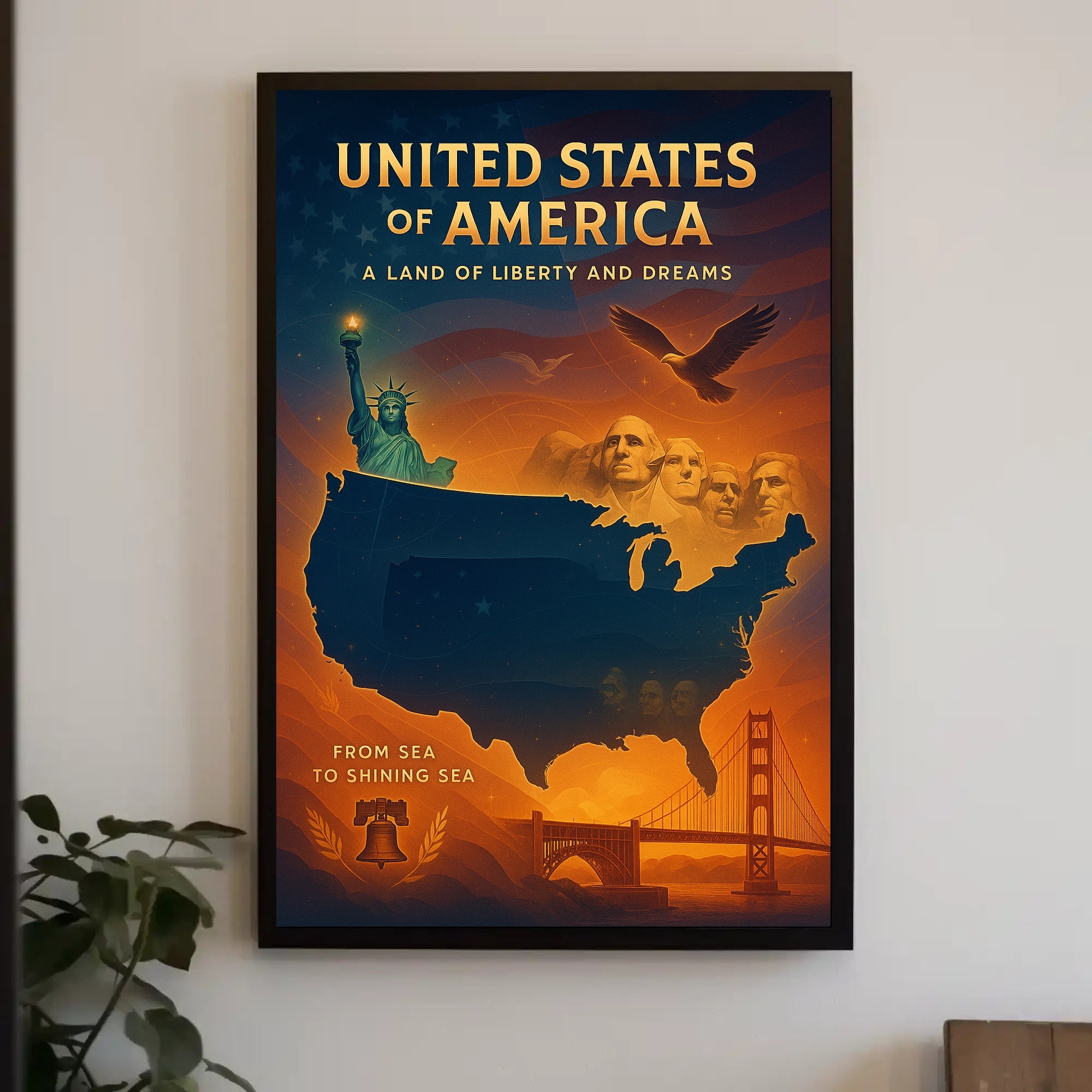 United States of America A Land of Liberty and Dreams Poster PosterGoat