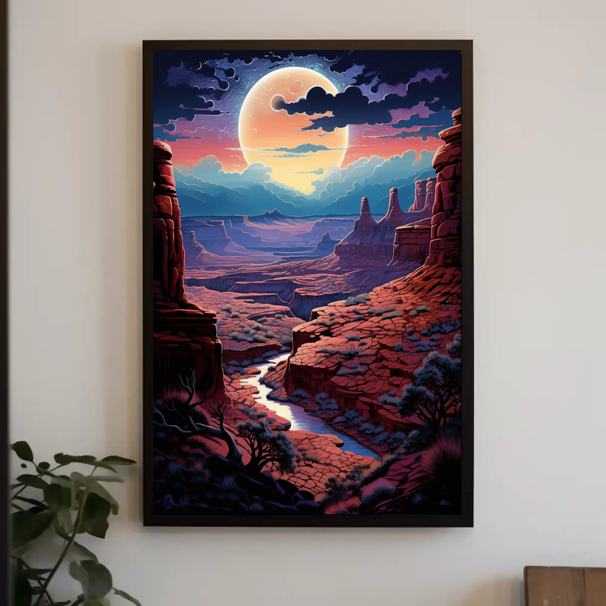 Moonlit Canyon Vista Poster PosterGoat