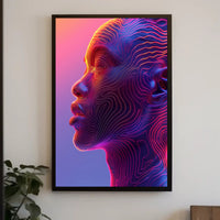 Futuristic Neon Human Profile Abstract or Artistic Poster PosterGoat