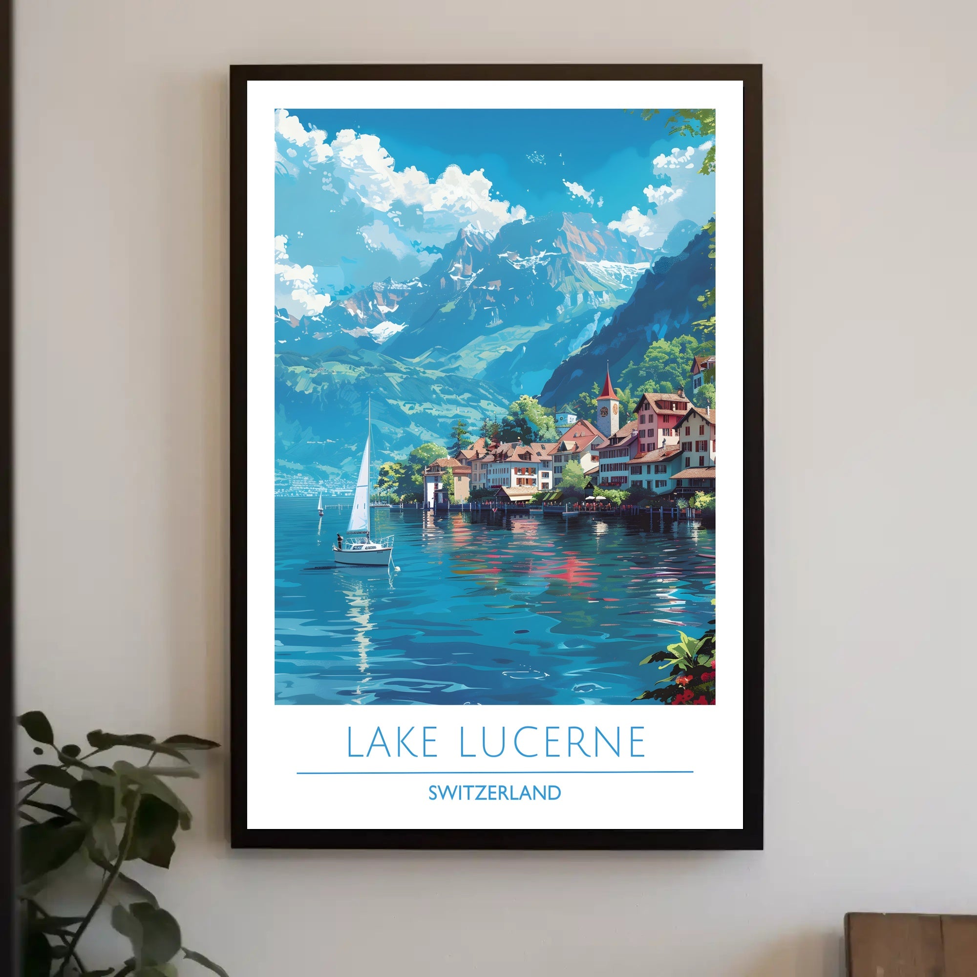 Tranquil Beauty of Lake Lucerne Poster