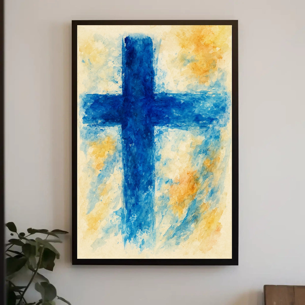 Abstract Blue Cross Abstract Poster