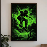 Dynamic Skateboarder Performing Trick Sports Poster