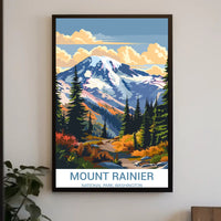 Mount Rainier Vintage National Park Adventure Poster