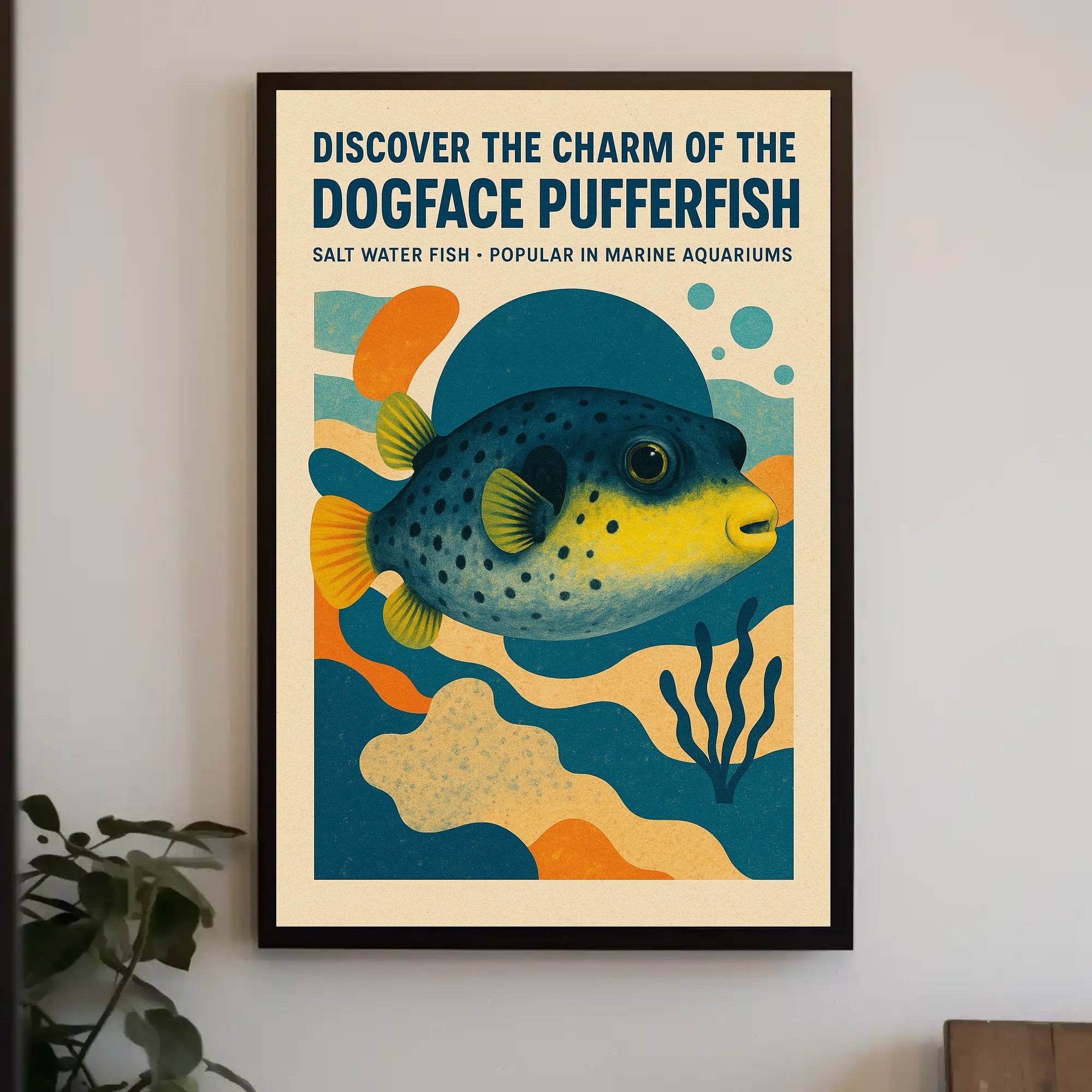 Dogface Pufferfish Poster Wall Art Print PosterGoat