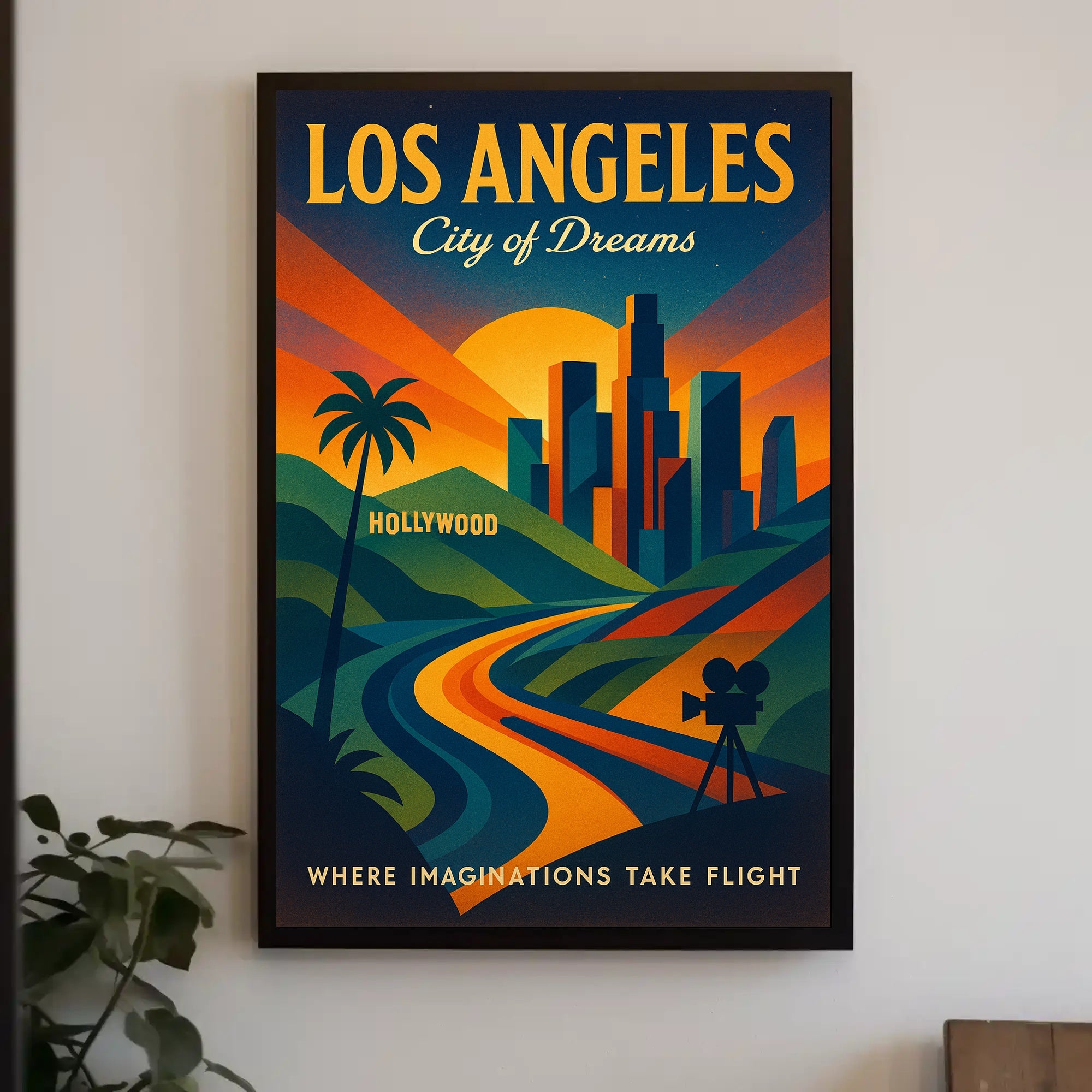 Los Angeles Vintage Travel Adventure Poster Urban or Cityscape Poster