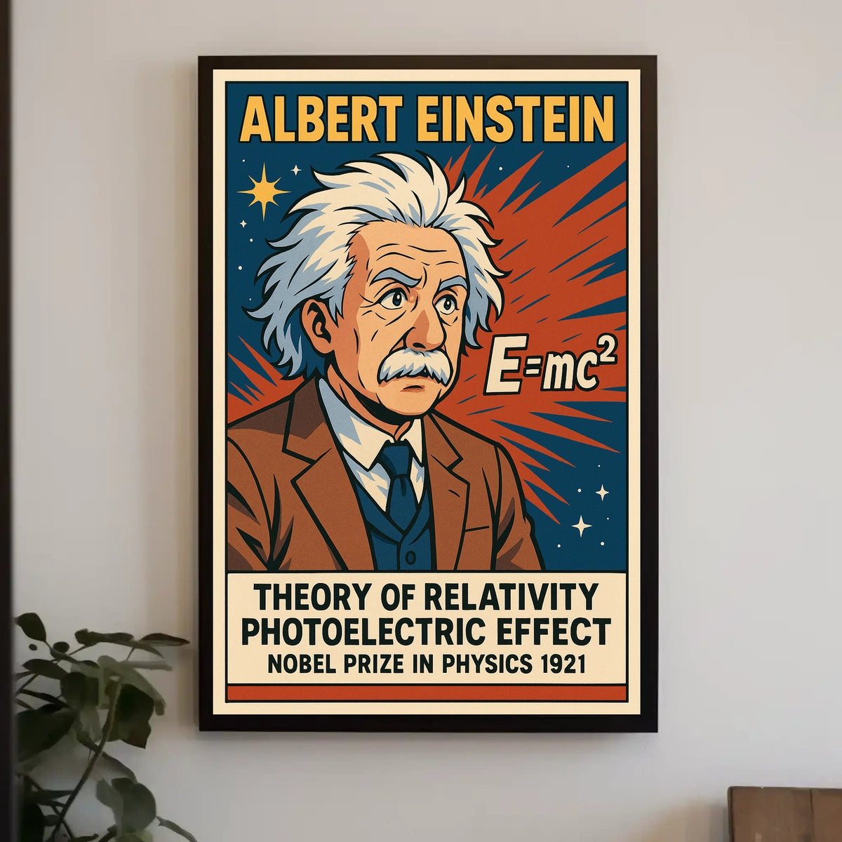Albert Einstein Nobel Physics Vintage Poster