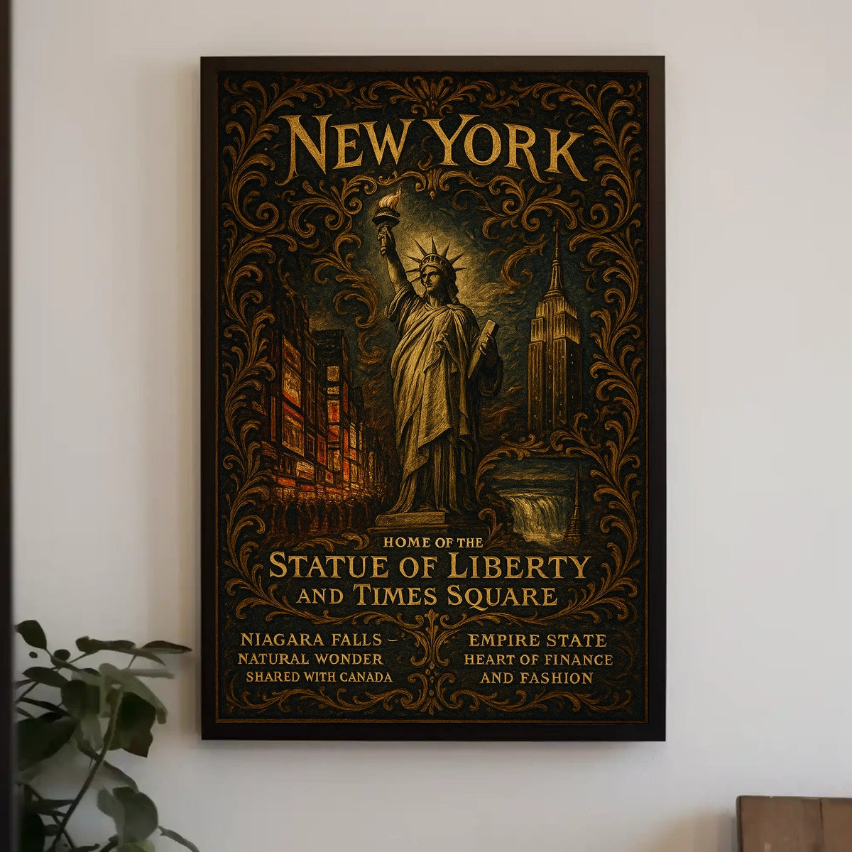 New York Iconic Landmarks Skyline Poster Modern Wall Art