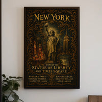 New York Iconic Landmarks Skyline Poster Modern Wall Art