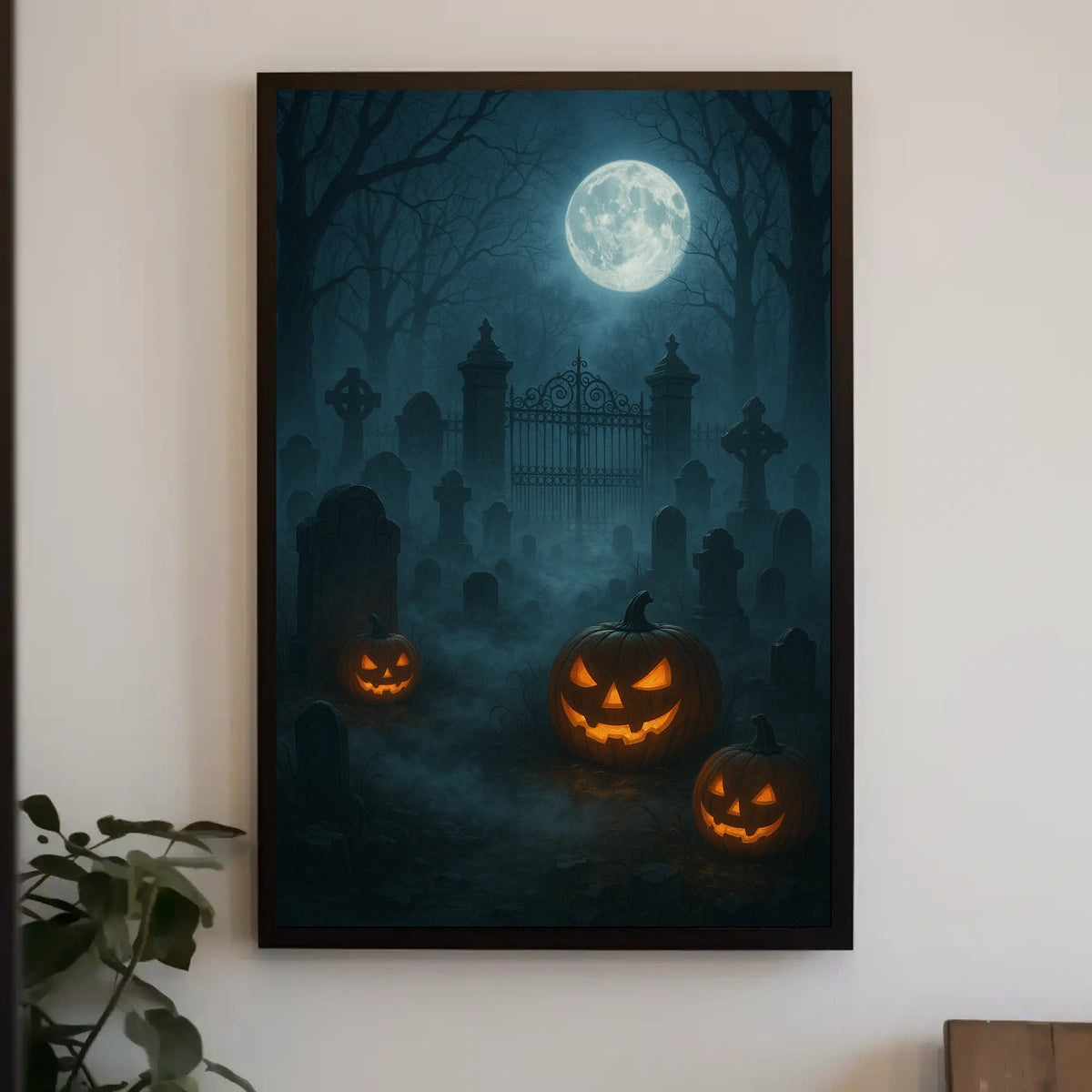 Haunted Graveyard Under The Full Moon Poster