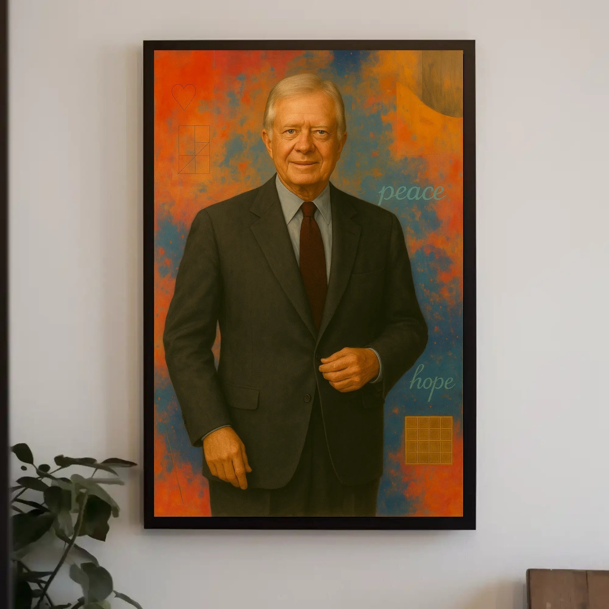 Distinguished Gentleman with Peace and Hope Artistic Poster