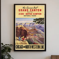 Grand Canyon Vintage Travel Poster Wall Art Print