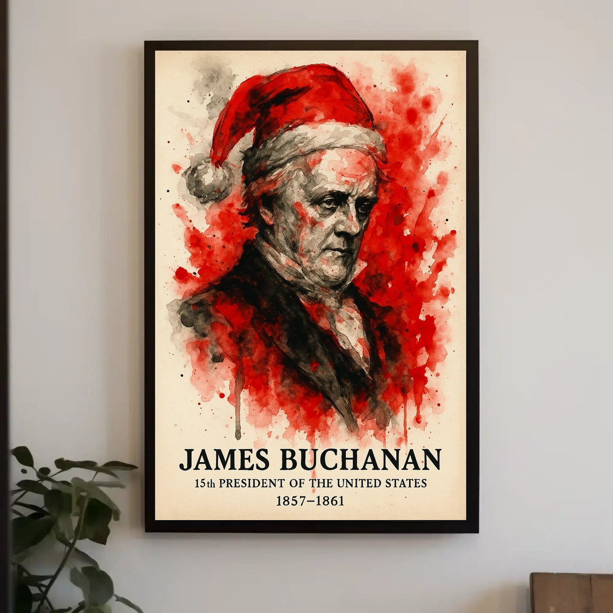 James Buchanan Abstract Watercolor Presidential History Poster