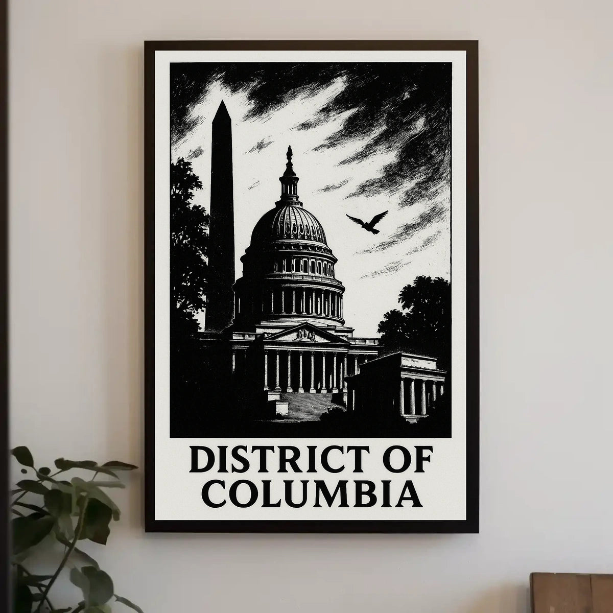 District of Columbia Capitol Silhouette Poster