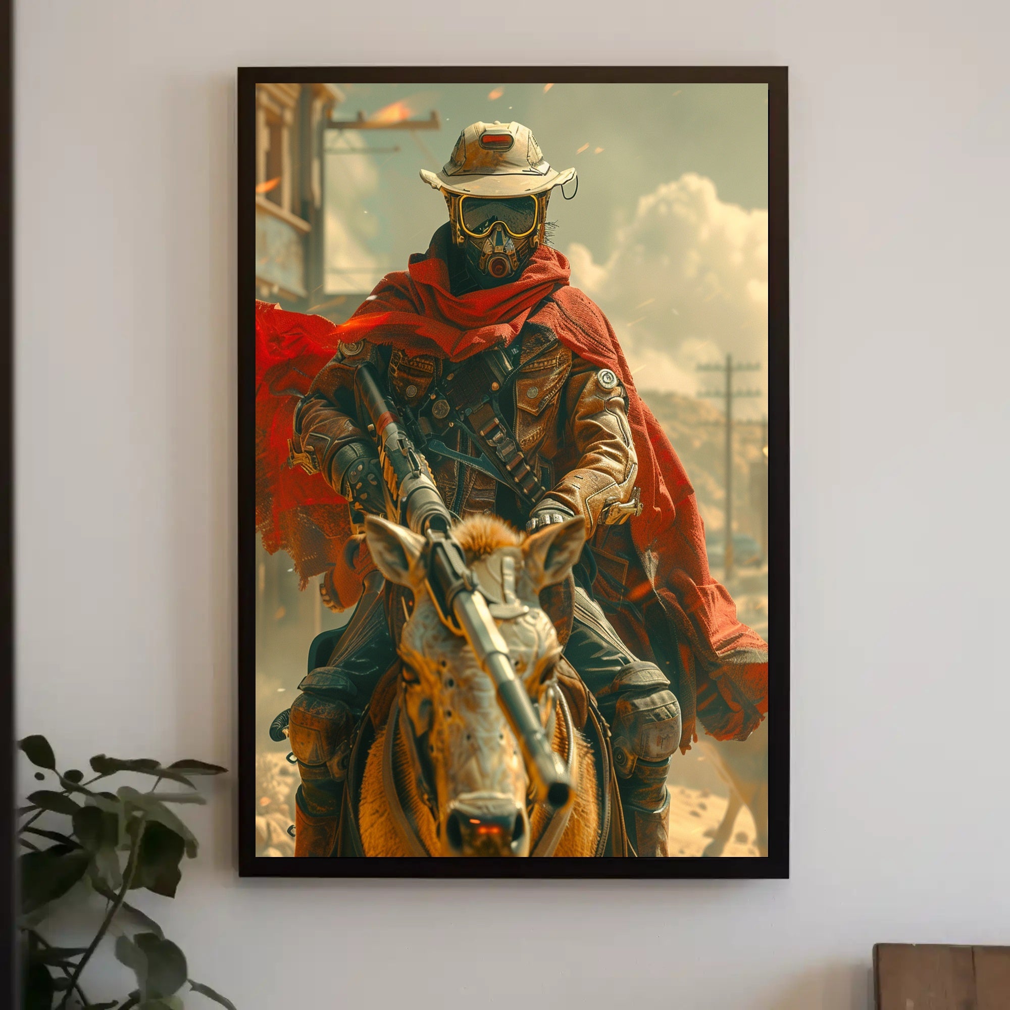 Futuristic Dystopian Horse Rider Poster Art Print PosterGoat
