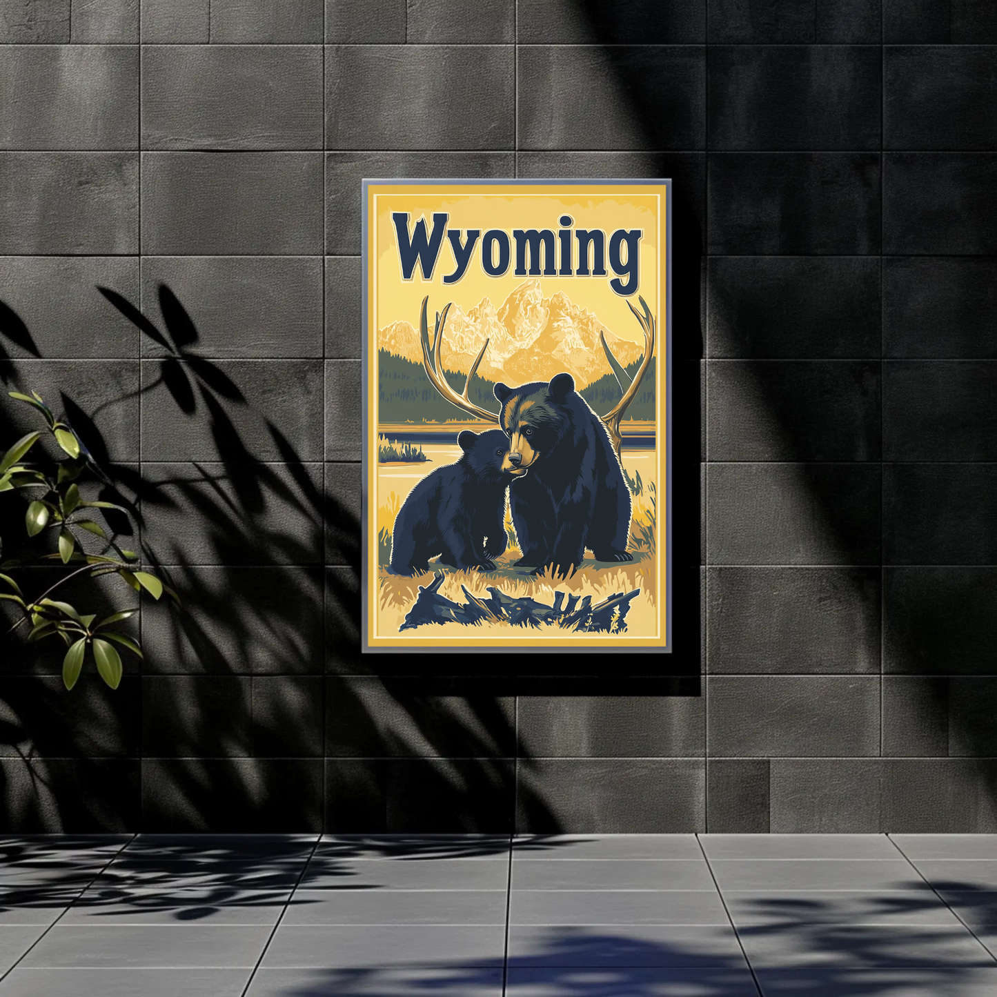 Wyoming Black Bear Vintage Poster