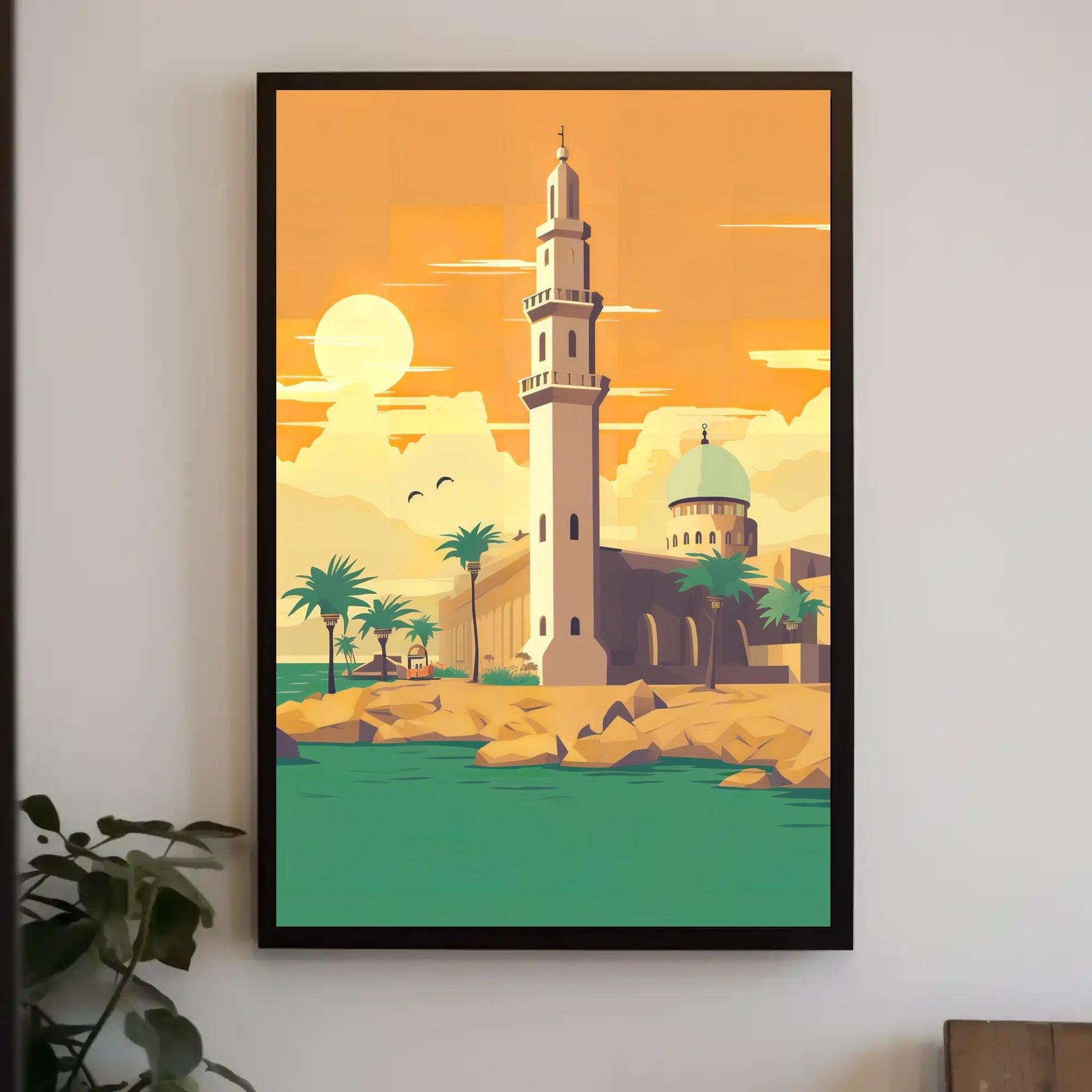Tranquil Coastal Mosque Poster
