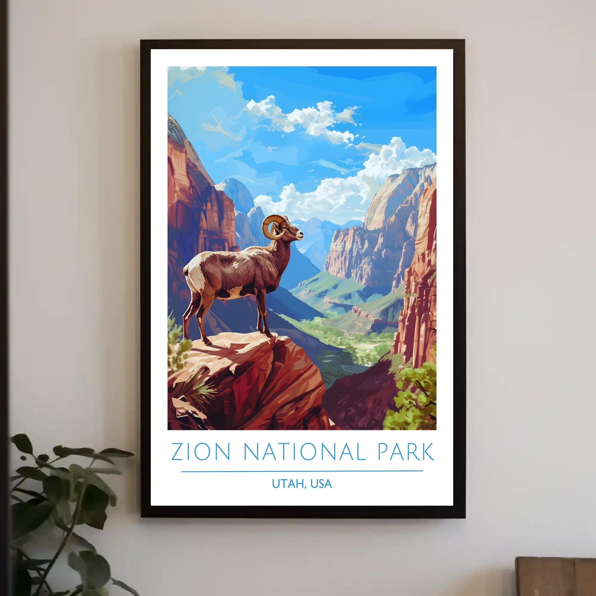 Zion National Park Illustration Poster