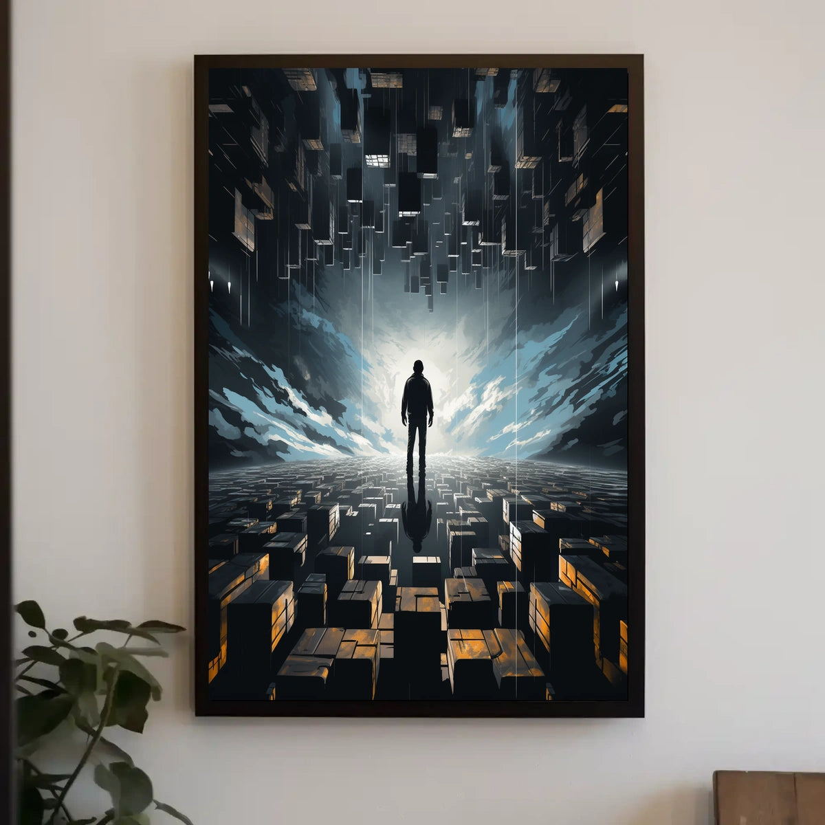 Surreal Futuristic Landscape: Abstract Sci-Fi Poster