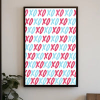 Affectionate XOXO Typography Art with Vibrant Colors Poster PosterGoat