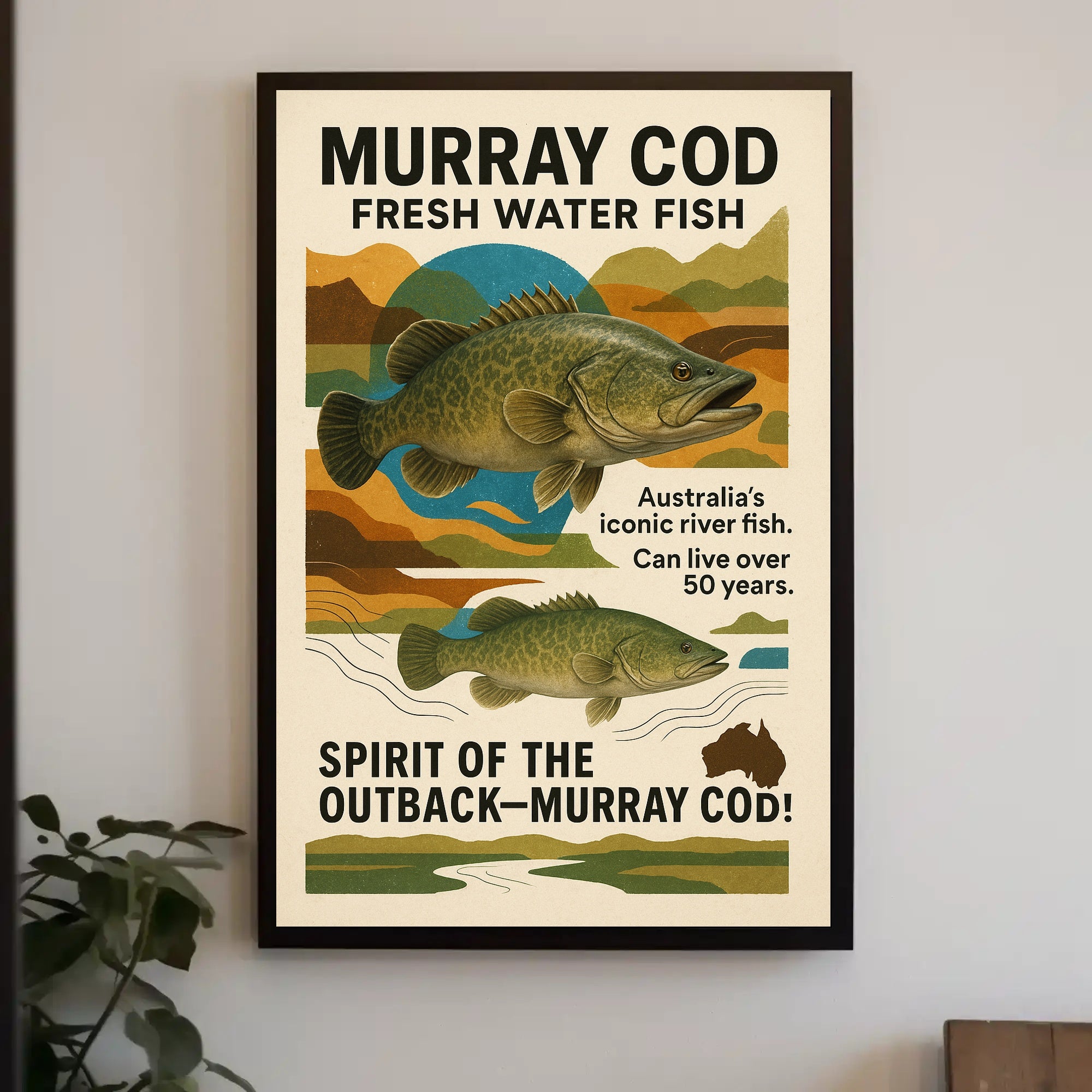 Murray Cod Heritage: Iconic Australian Fish Cultural Poster