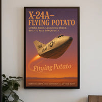 Flying Potato Experimental Aviation Humor Futuristic Sci-Fi Poster