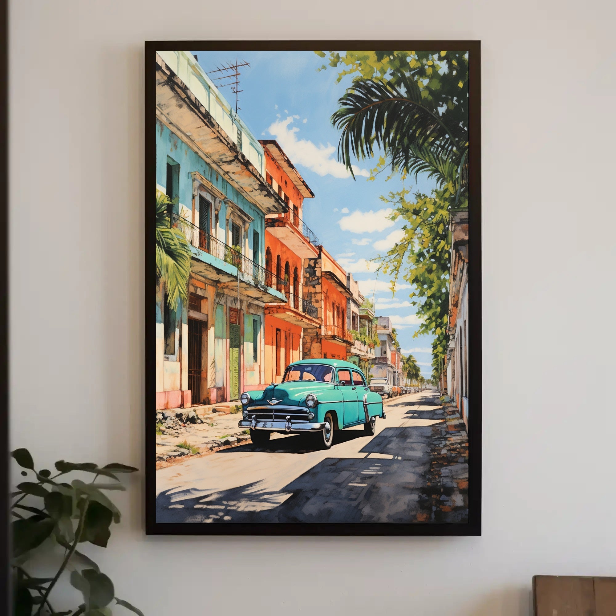 Vintage Vibes On A Sunny Street Vintage Poster