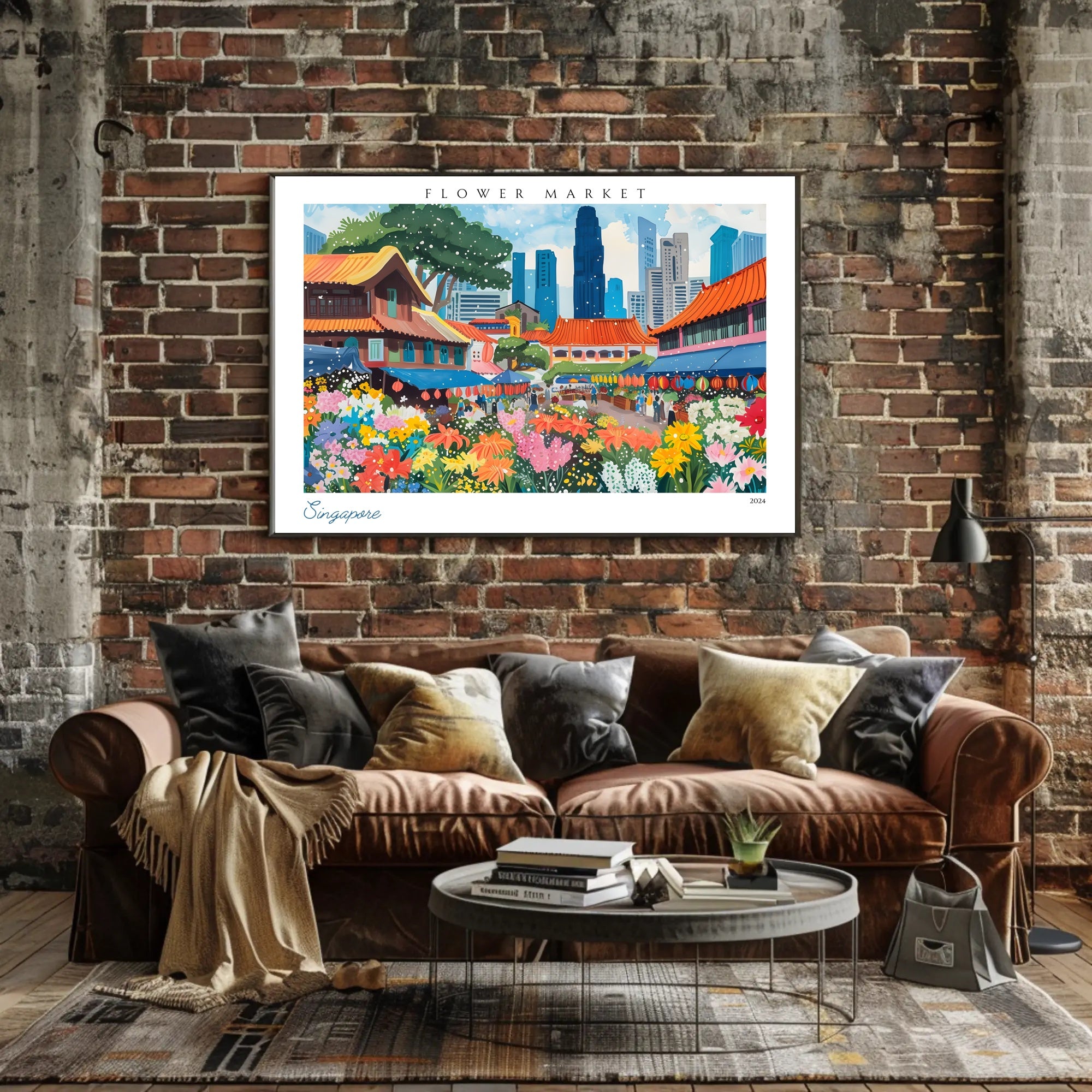 Flower Market in Singapore Poster PosterGoat