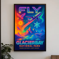Fly to Glacier Bay National Park Poster