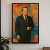 Elegant Portrait with Abstract Flair - Artistic Poster