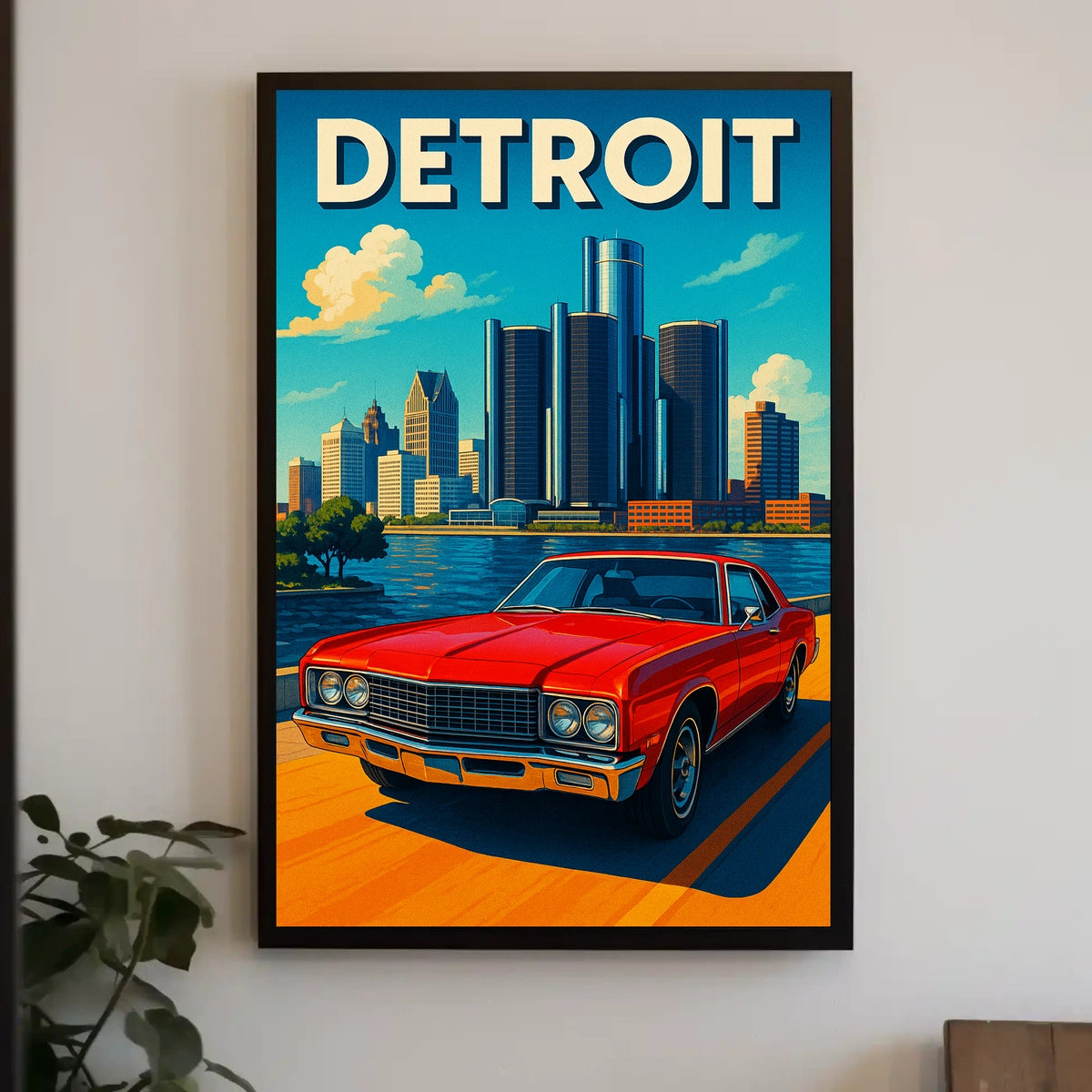 Detroit Cityscape Poster