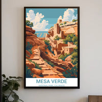 Mesa Verde National Park Vintage Illustration Poster