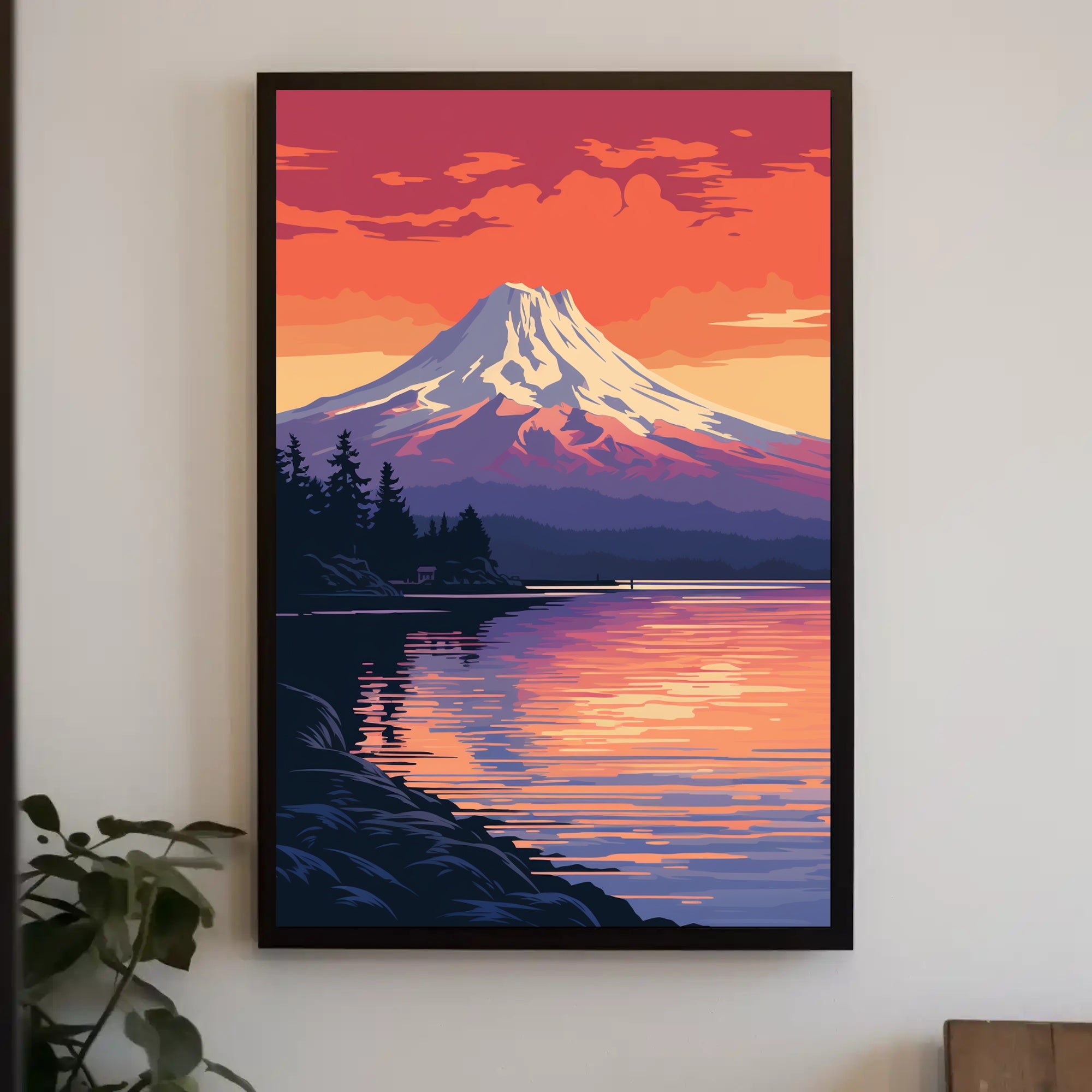 Tranquil Mountain Sunset Poster PosterGoat